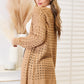 Woven Right Openwork Horizontal Ribbing Open Front Cardigan