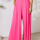 Double Take Full Size Smocked Wide Waistband Wide Leg Pants