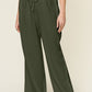 Double Take Full Size Texture Drawstring Wide Leg Pants