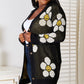 Perfee Floral Button Down Longline Cardigan