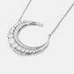 1.8 Carat Moissanite Crescent Moon Shape Pendant Necklace