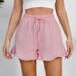 Full Size Drawstring Ruffle Hem Shorts