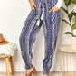 Perfee Geometric Print Tassel High-Rise Pants