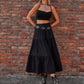 Elastic Waist Tiered Midi Skirt