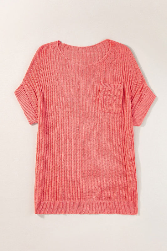 Round Neck Half Sleeve Knit Top