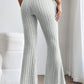 Basic Bae Full Size Ribbed High Waist Flare Pants