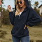 Cable-Knit Long Sleeve Hooded Jacket