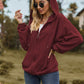 Cable-Knit Long Sleeve Hooded Jacket