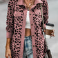 Full Size Leopard Buttoned Jacket