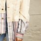 Double Take Striped Frayed Hem Corduroy Jacket