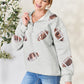 Full Size Sequin Football Half Zip Long Sleeve Sweatshirt