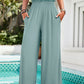 Devine Smocked Wide Leg Pants with Pockets