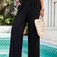 Devine Smocked Wide Leg Pants with Pockets