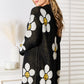 Perfee Floral Button Down Longline Cardigan