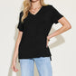 Basic Bae Full Size V-Neck High-Low T-Shirt