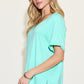 Basic Bae Full Size Bamboo Slit V-Neck Short Sleeve T-Shirt