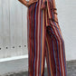 Perfee Tied Geometric Wide Leg Pants