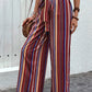 Perfee Tied Geometric Wide Leg Pants