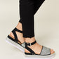 Forever Link Rhinestone Buckle Strappy Wedge Sandals