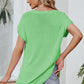 Color Block V-Neck Short Sleeve Knit Top