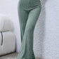 Basic Bae Full Size Ribbed High Waist Flare Pants