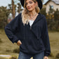 Cable-Knit Long Sleeve Hooded Jacket