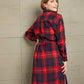 Ivy Lane Plaid Belted Button Down Longline Shirt Jacket