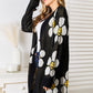 Perfee Floral Button Down Longline Cardigan