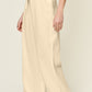 Double Take Full Size Texture Drawstring Wide Leg Pants