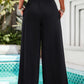 Devine Smocked Wide Leg Pants with Pockets