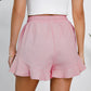 Full Size Drawstring Ruffle Hem Shorts