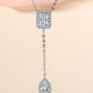 3 Carat 925 Sterling Silver Double Drop Pendant Necklace