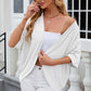 Eyelet Open Front Half Sleeve Cardigan