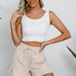 Full Size Drawstring Ruffle Hem Shorts