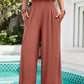 Devine Smocked Wide Leg Pants with Pockets