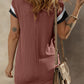 Textured Round Neck Short Sleeve Dress