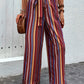 Perfee Tied Geometric Wide Leg Pants