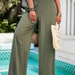 Devine Smocked Wide Leg Pants with Pockets