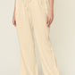 Double Take Full Size Texture Drawstring Wide Leg Pants