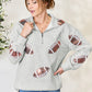 Full Size Sequin Football Half Zip Long Sleeve Sweatshirt