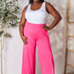 Double Take Full Size Smocked Wide Waistband Wide Leg Pants