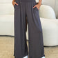 Double Take Full Size Smocked Wide Waistband Wide Leg Pants