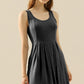 Doublju Full Size Round Neck Ruched Sleeveless Dress with Pockets