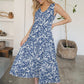 FAM-FAM Tiered Printed V-Neck Sleeveless Dress