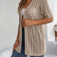 Openwork Open Front Half Sleeve Cardigan