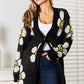 Perfee Floral Button Down Longline Cardigan