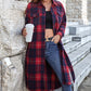 Ivy Lane Plaid Belted Button Down Longline Shirt Jacket