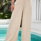 Devine Smocked Wide Leg Pants with Pockets