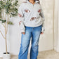 Full Size Sequin Football Half Zip Long Sleeve Sweatshirt