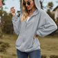 Cable-Knit Long Sleeve Hooded Jacket